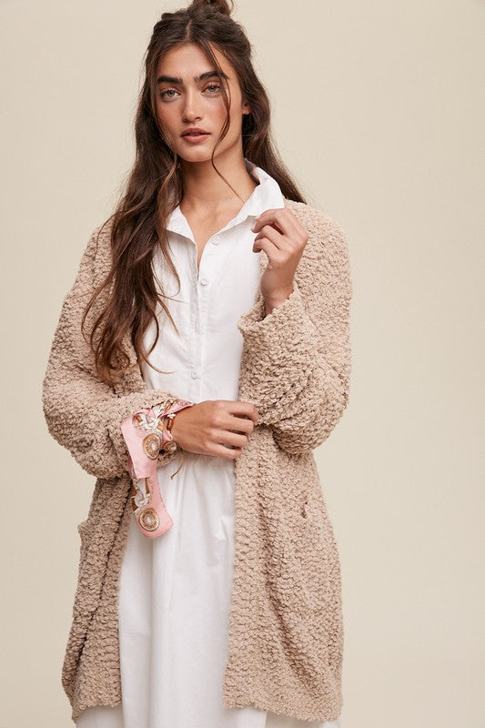 Fall In Love Knit Popcorn Cardigan