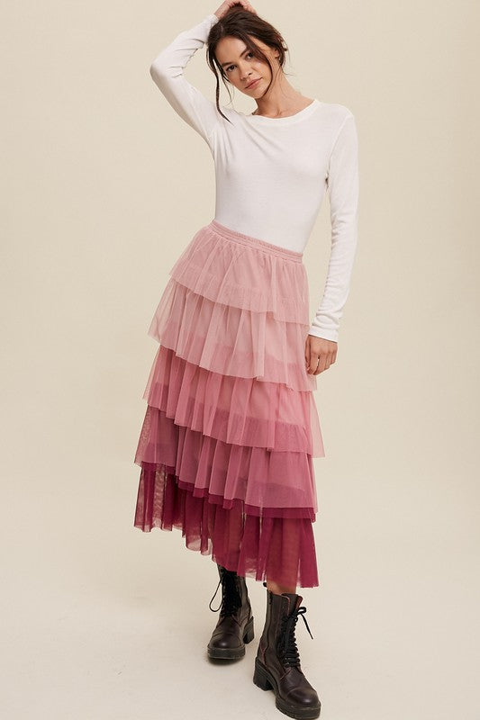 Sunset Tiered Tulle Skirt