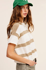 Lightweight Stripe Sweater Short Sleeve