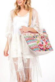 Sunrise Beaded Embroidered Tote