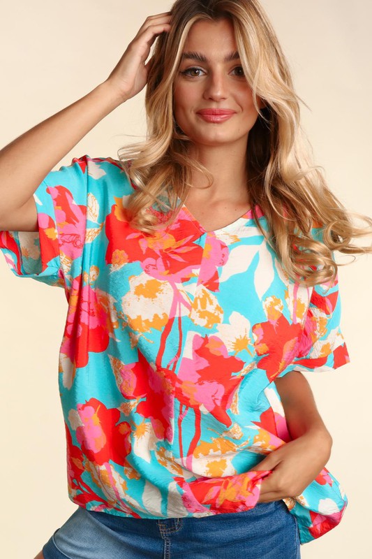 Island in the Sun Floral Blouse - Extended Sizes!