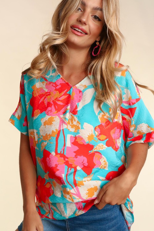 Island in the Sun Floral Blouse - Extended Sizes!