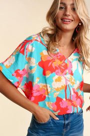 Island in the Sun Floral Blouse - Extended Sizes!