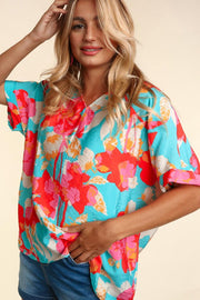 Island in the Sun Floral Blouse - Extended Sizes!