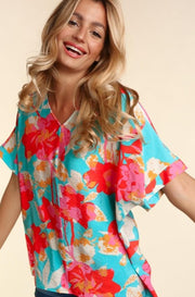 Island in the Sun Floral Blouse - Extended Sizes!