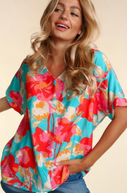 Island in the Sun Floral Blouse - Extended Sizes!