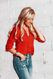 Belle in Lace Blouse | Red