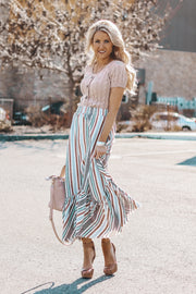 Linen Striped Skirt