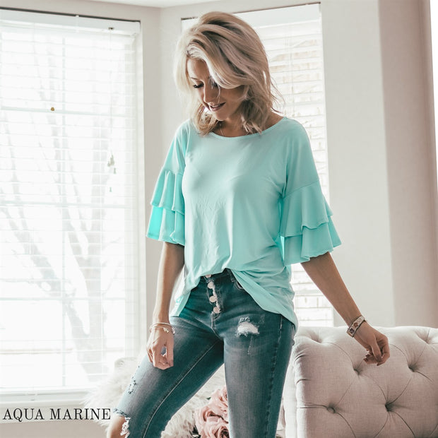 Sienna Double Ruffle Blouse | 26 Colors