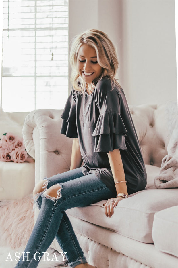 Sienna Double Ruffle Blouse | 26 Colors