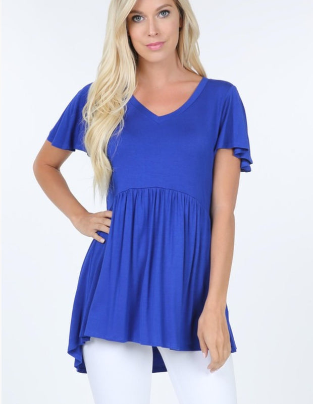 Flutter Sleeve Babydoll Tunic | More Colors